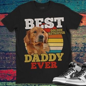 Golden Retriever Best Dog Daddy Ever Father's Day Vintage T-shirt Unisex